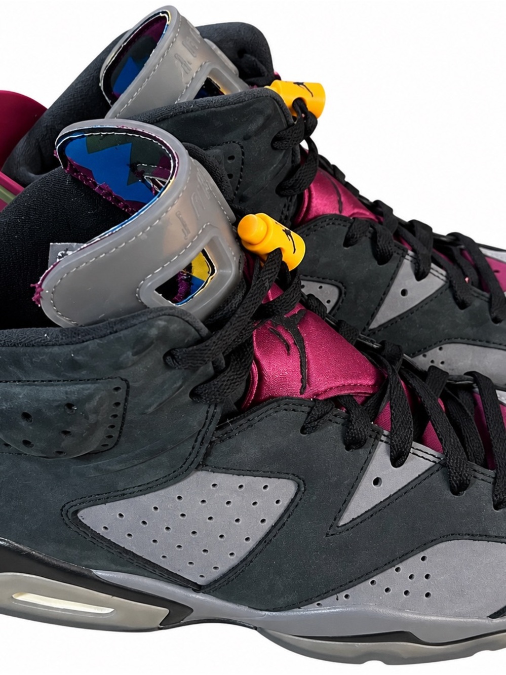 Air Jordan Retro 6 Bordeaux High-Top Sneakers - Black & Magenta